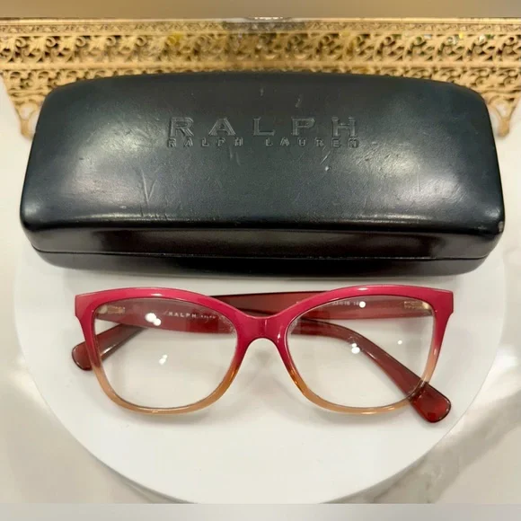 Ralph Lauren - Metallic Magenta/Peach Ombré- Rx Eyeglass Frames, VGUC w/ RL Case - Picture 15 of 16